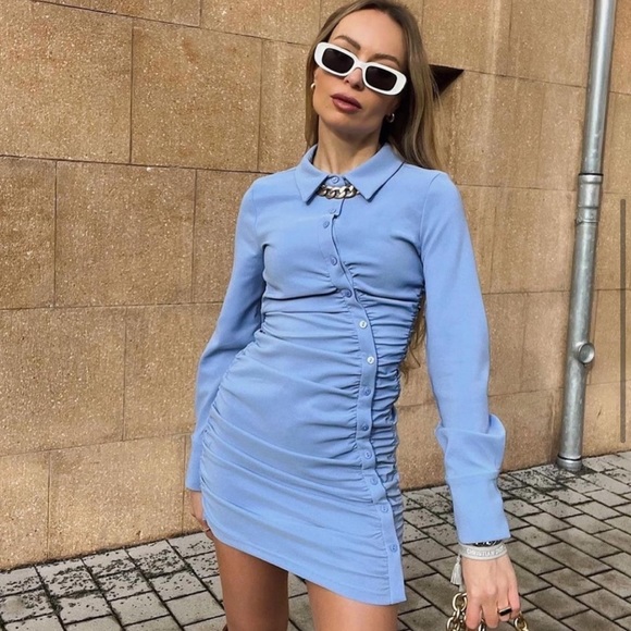 Zara Dresses & Skirts - ZARA Draped Shirtdress BNWT